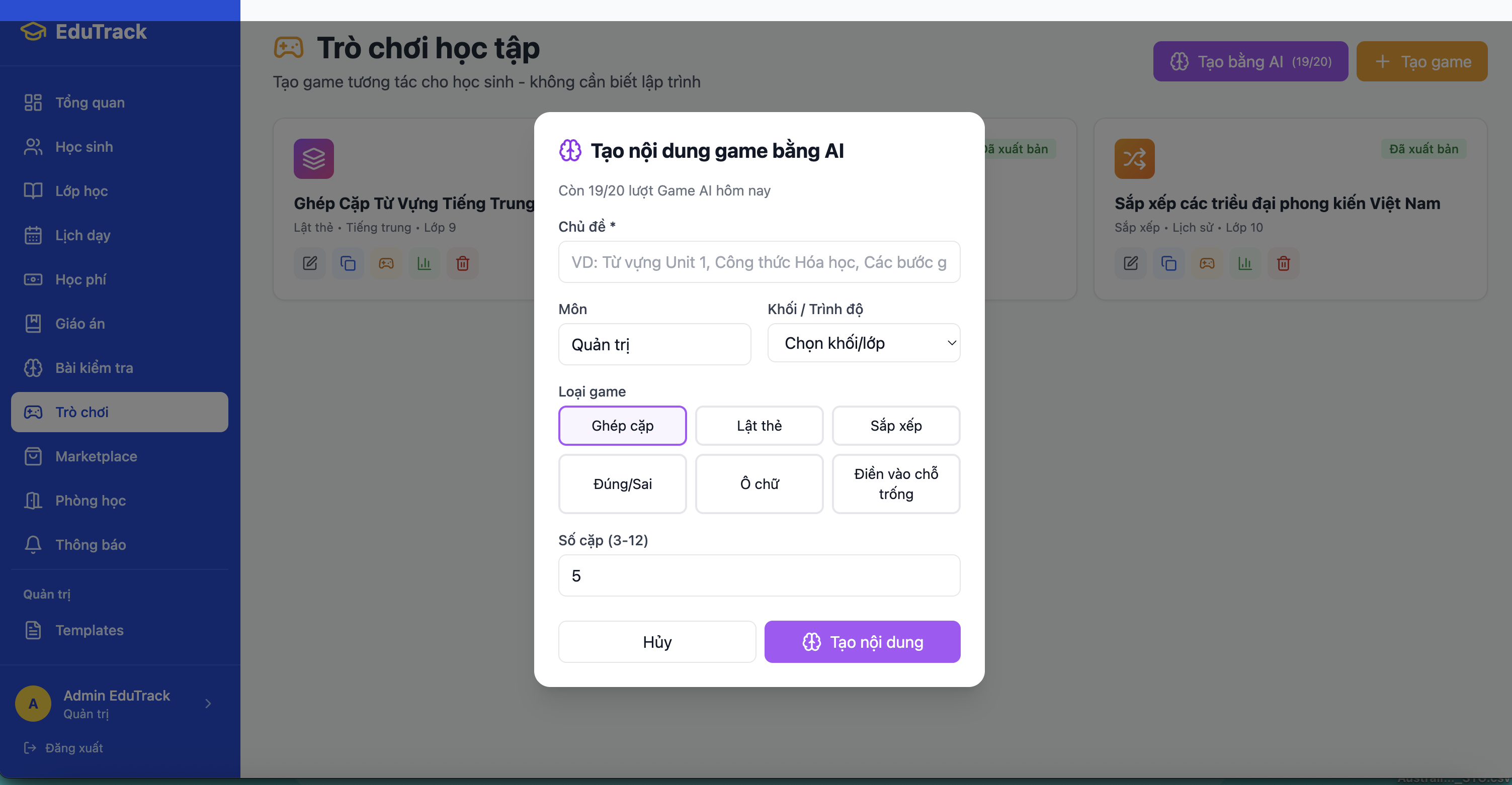 Tạo game bằng AI