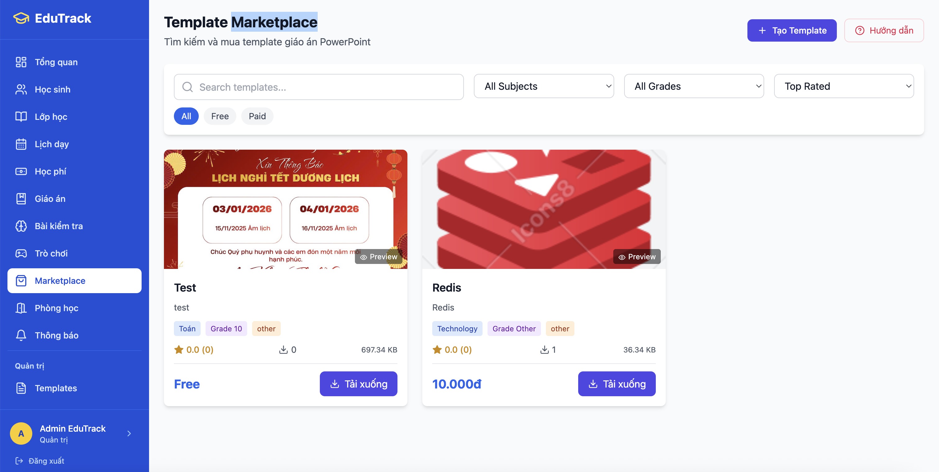 Marketplace giáo án